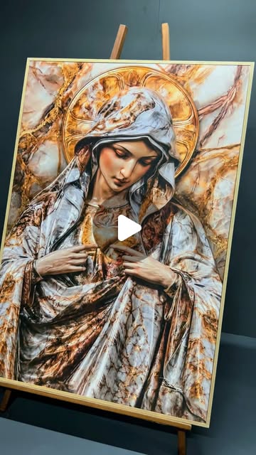 Reel com quadro de Nossa Senhora do Sagrado Cora&ccedil;&atilde;o